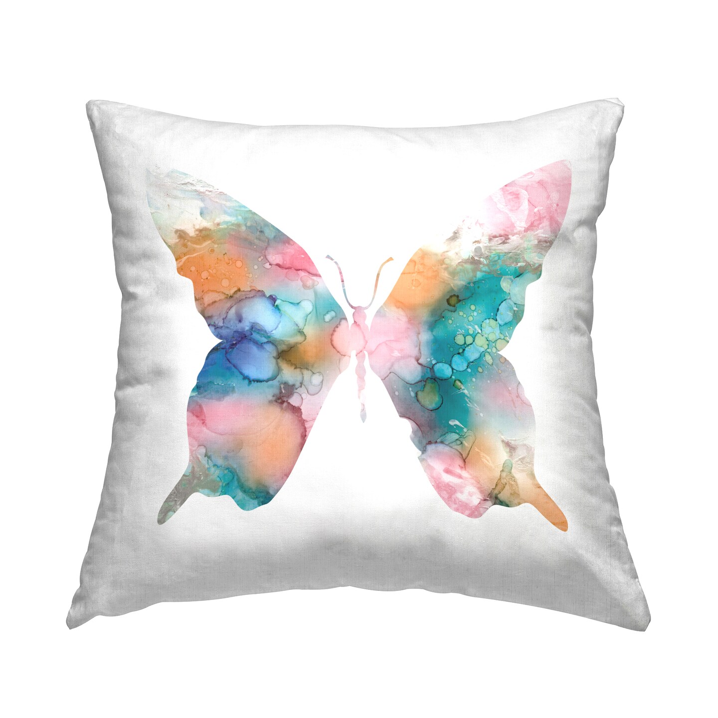 Marble Pattern Butterfly Decorative Printed Throw Pillow Design by Carol Robinson, 18 x 7 x 18