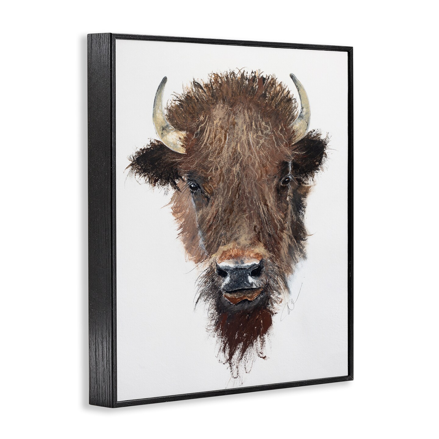 Stupell Industries Western Bison Visage Framed Giclee Wall Art Design by Filippo Ioco