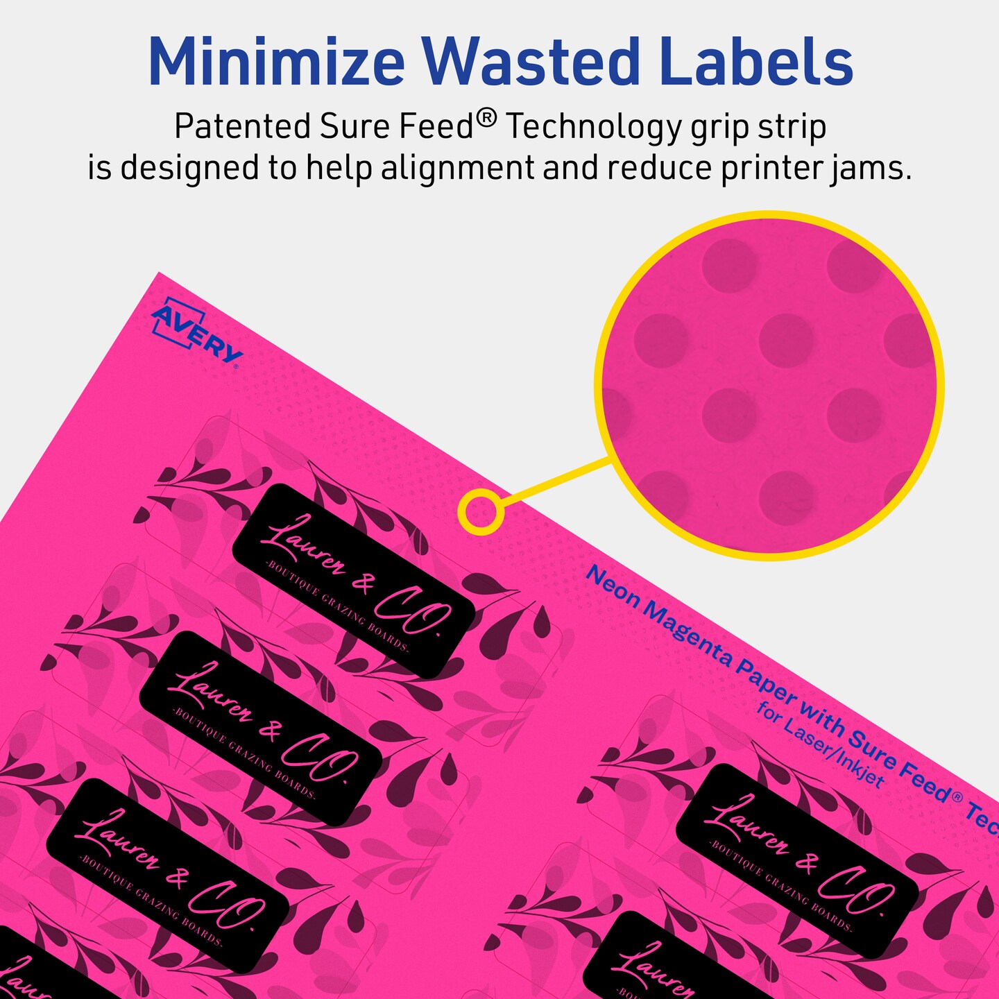 Avery Neon Magenta Paper Labels, 1&#x22; x 3&#x22; Rectangle