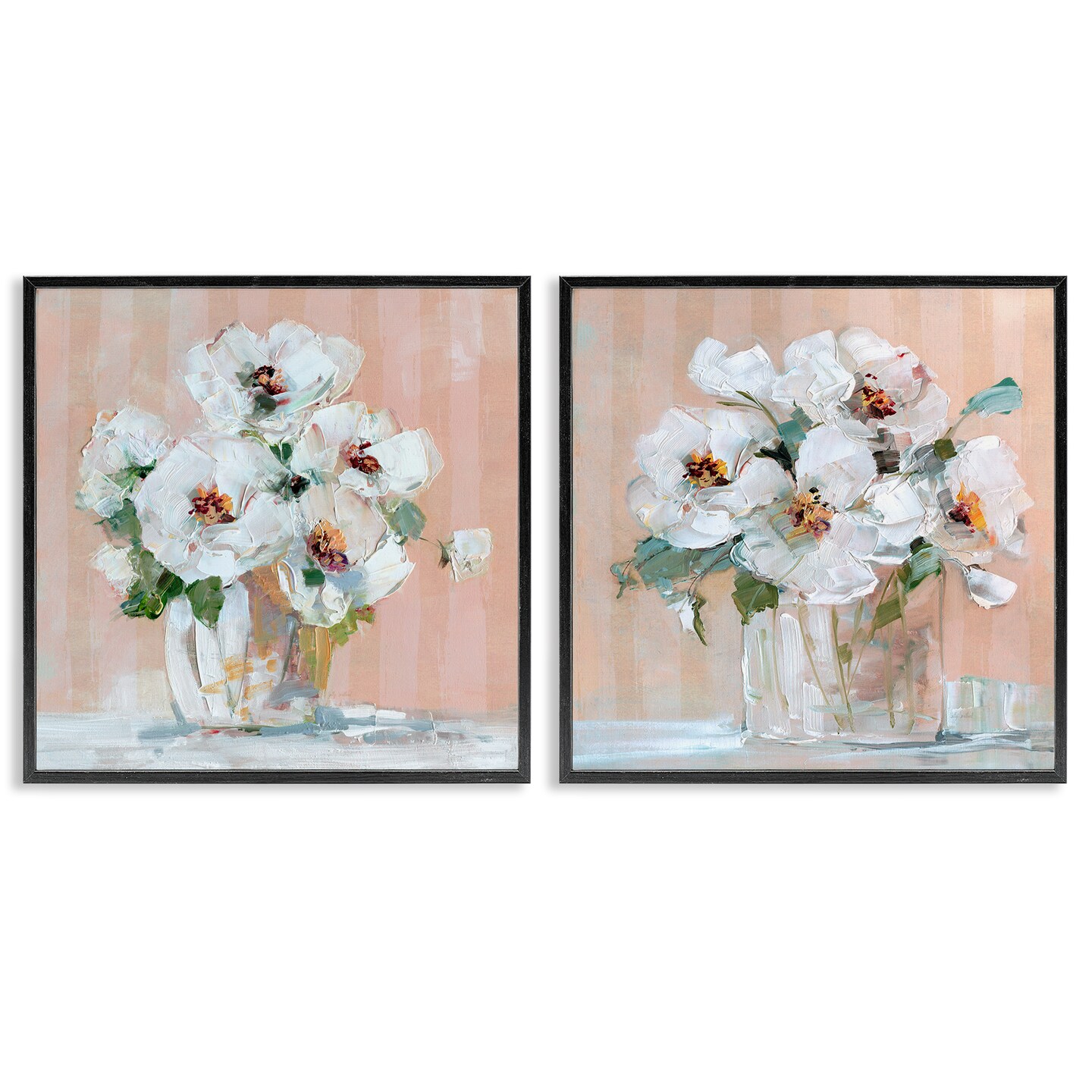 Stupell Industries Abstract Floral Vase 2 pc Framed Giclee Wall Art Set Design by Sally Swatland