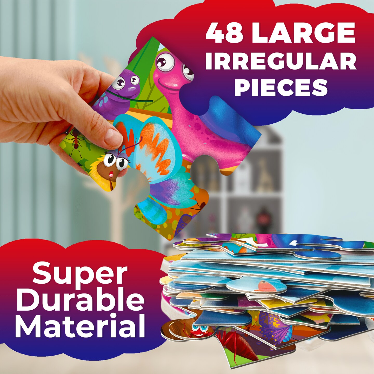 2x3 FT Giant Floor Puzzles for Kids Ages 4-6 | Bugs