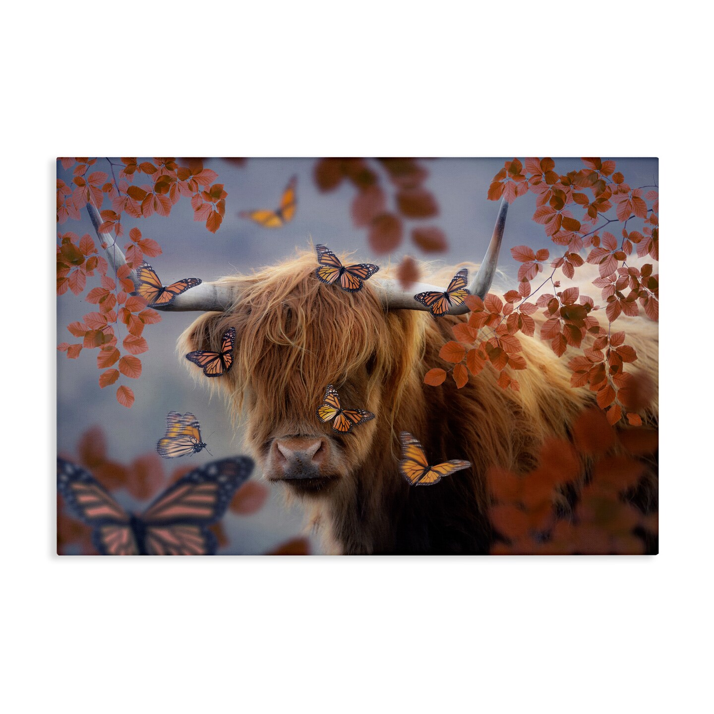Stupell Industries Monarch Butterflies &#x26; Cattle Canvas Wall Art Design by Reinders