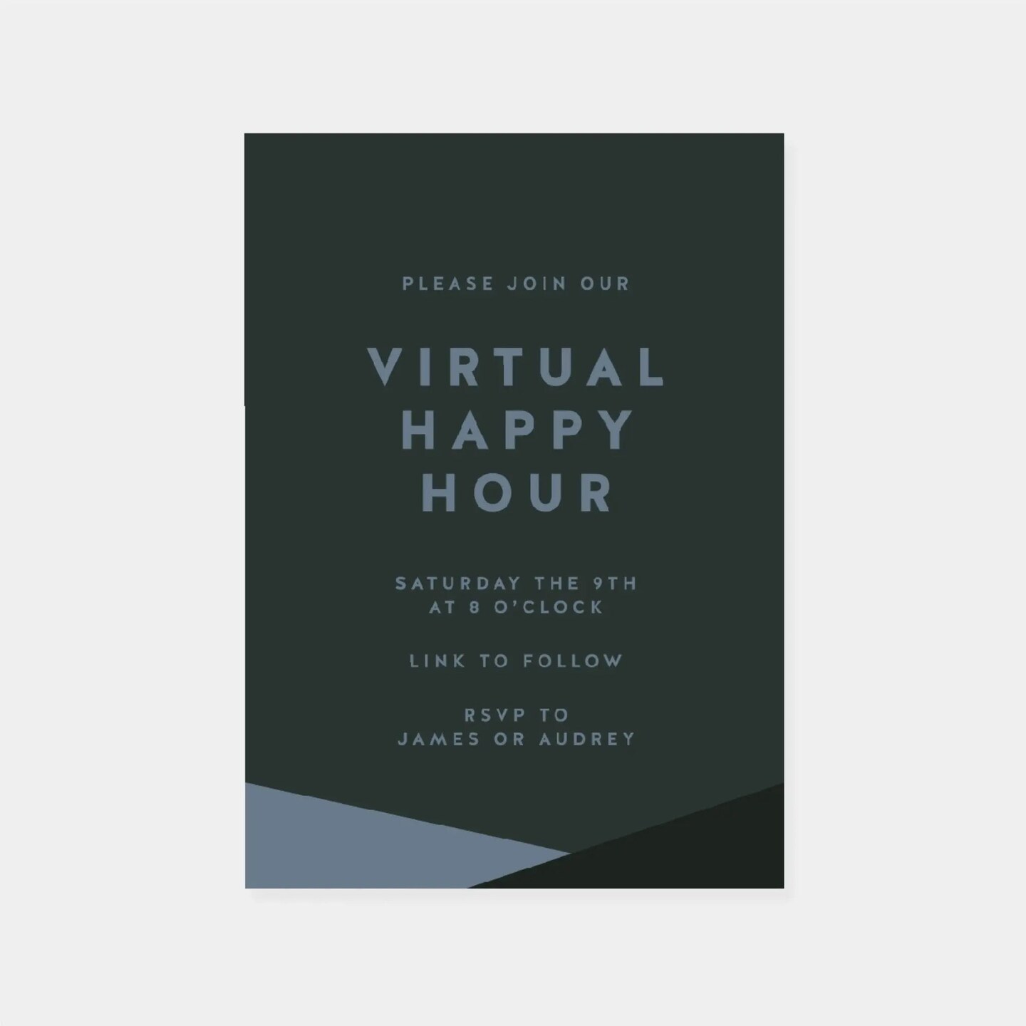 Dark Green Color Block Event Invitation