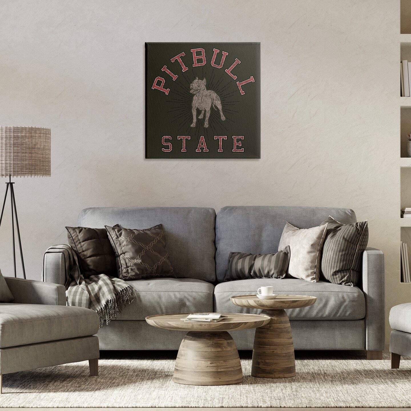 Stupell Industries Vintage Pitbull State Canvas Wall Art Design by Spirit Animals/Life Is High