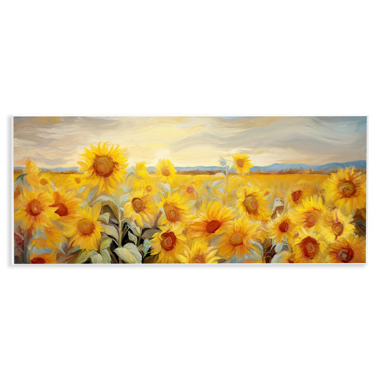 Stupell Industries Panoramic Sunflower Field Wall Plaque Art Design by Ramona Murdock