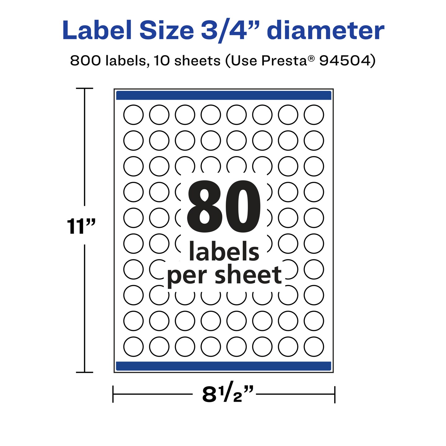 Avery Glossy Clear Round Labels with Sure Feed, .75&#x22; diameter