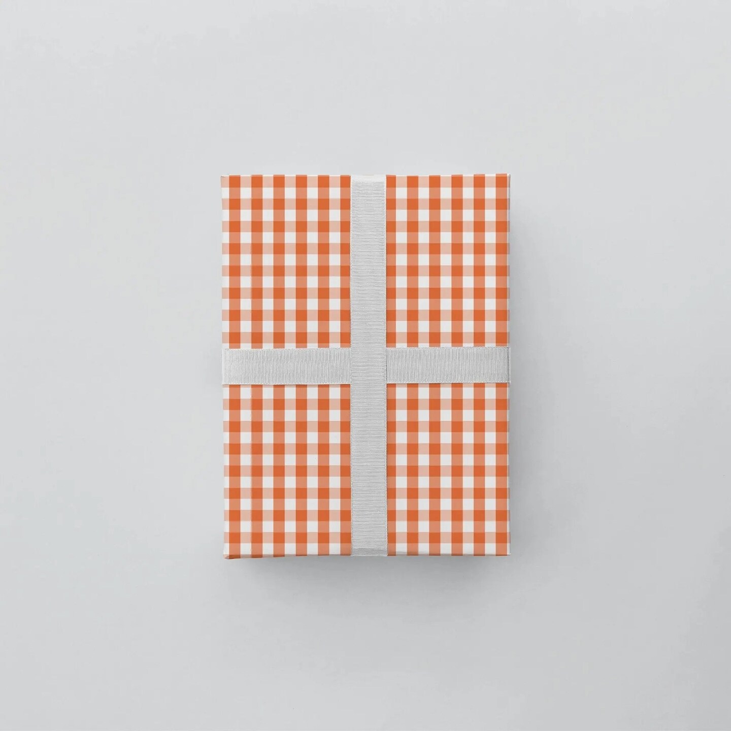 Orange Vintage Gingham Gift Wrap