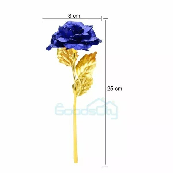 Gold Plated Blue Rose Flower 24K Gold foil For Valentine&#x27;s Day Gift Luxury Gift
