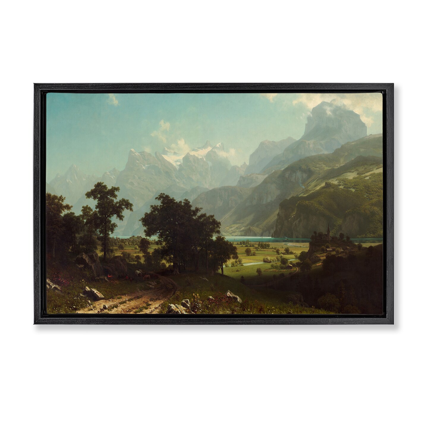 Stupell Industries Classical Bierstadt Lake Lucerne Framed Floater Canvas Wall Art Design by one1000paintings