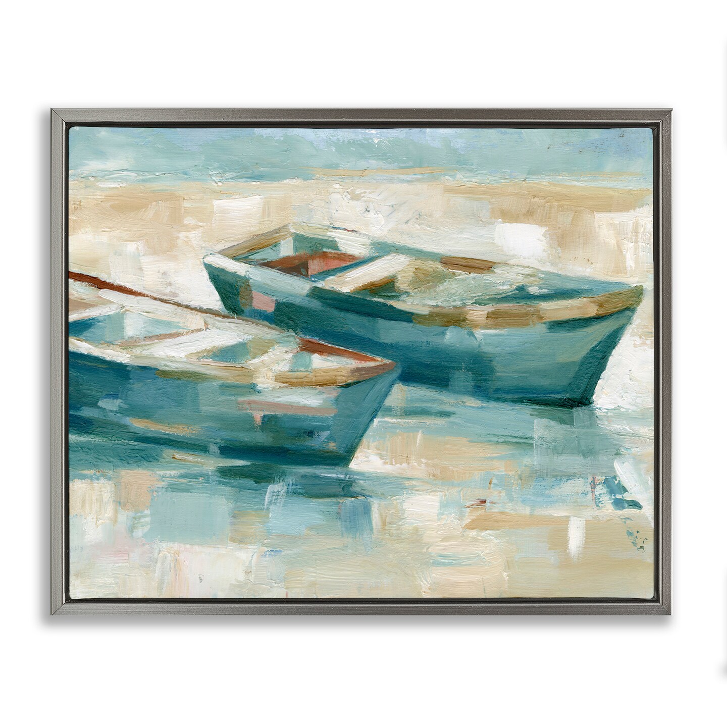 Stupell Industries Two Boats Abstraction Framed Floater Canvas