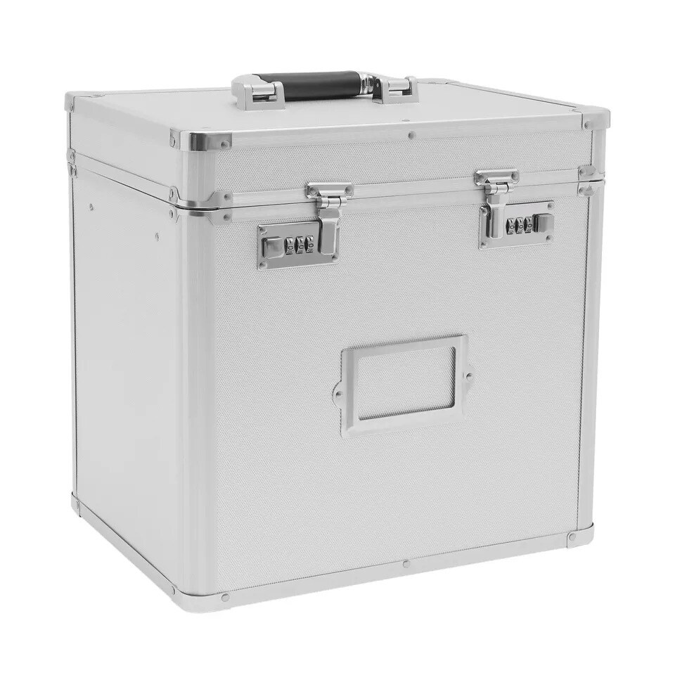 Portable File Cabinet Lock Storage Organizer Home Office Metal Box Mobile Drawer