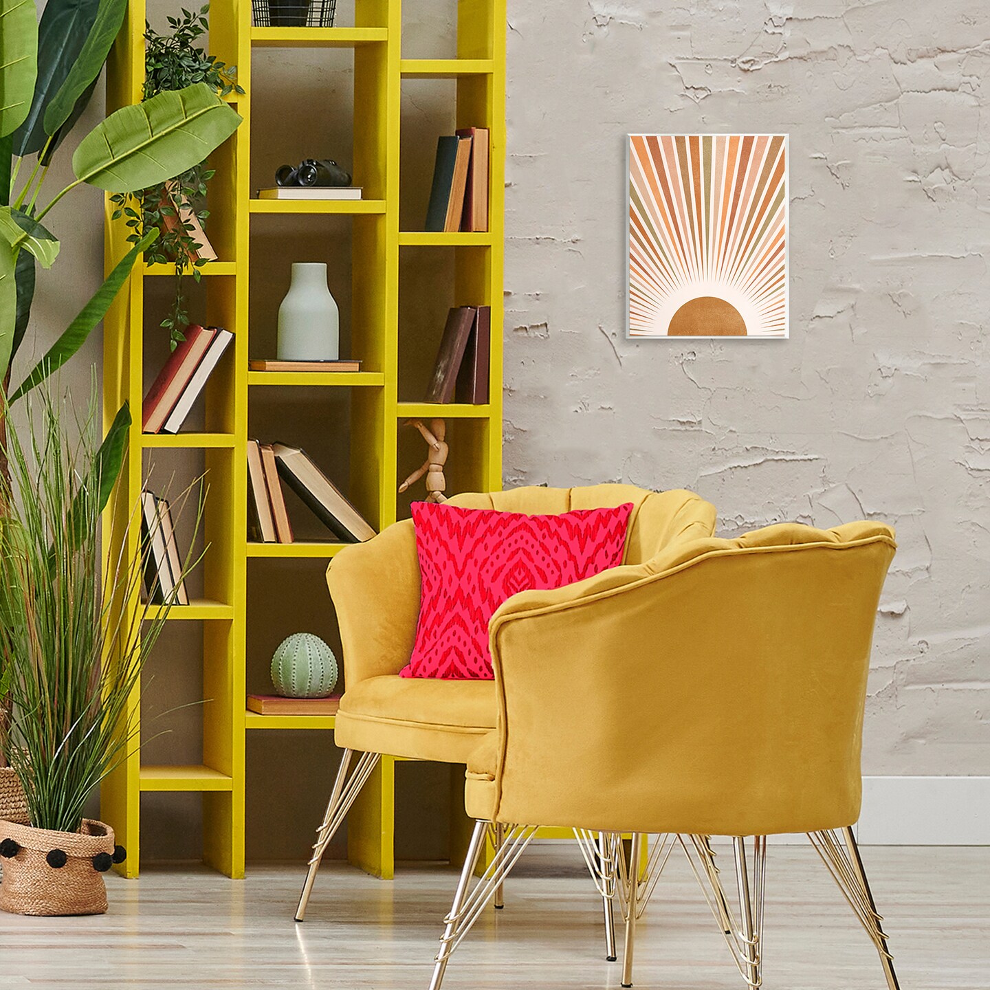 Stupell Industries Vintage Boho Sunburst Wall Plaque Art Design by Nataly White