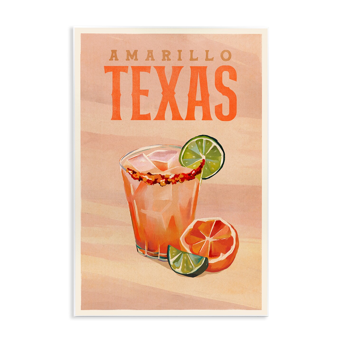 Stupell Industries Amarillo Texas Cocktail Wall Plaque Art Design by The Whiskey Ginger