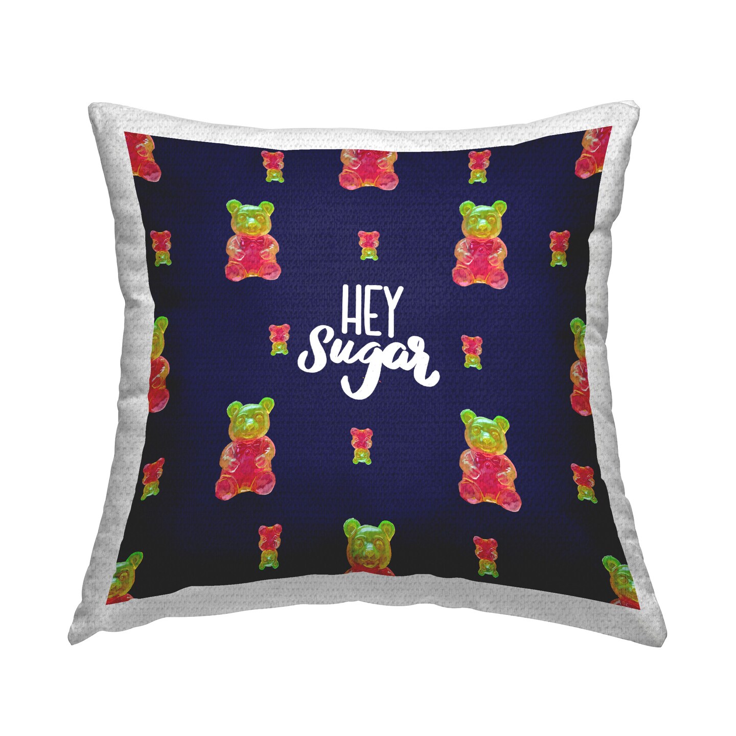 Hey Sugar Bear Pattern Design by Amelia Noyes Outdoor Printed Pillow