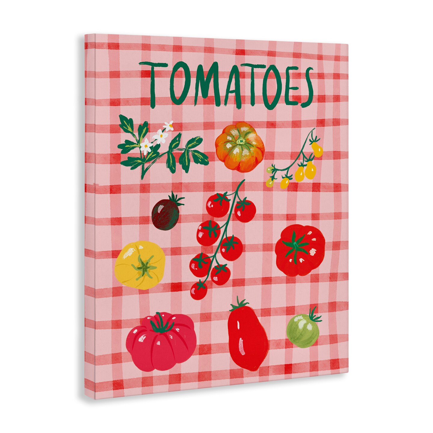 Stupell Industries Various Tomatoes on Plaid Canvas Wall Art Design by Be Ni La