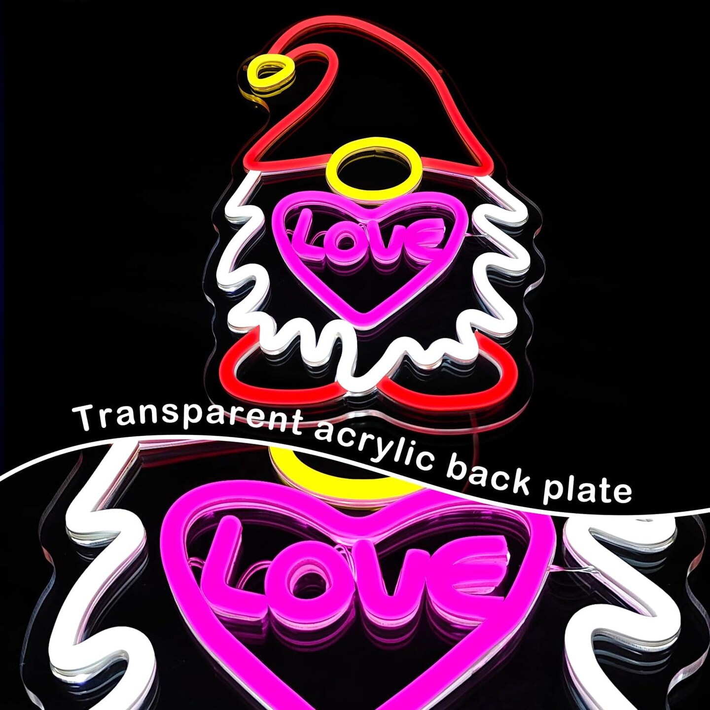 Valentine&#x27;S Day Neon Sign Dimmable Valentines Day Gnomes Decor Love Neon Sign for Wall Decor Neon Heart Light Up Sign for Bedroom Bar Living Room Party Valentine&#x27;S Day Decorations Gifts for Lover