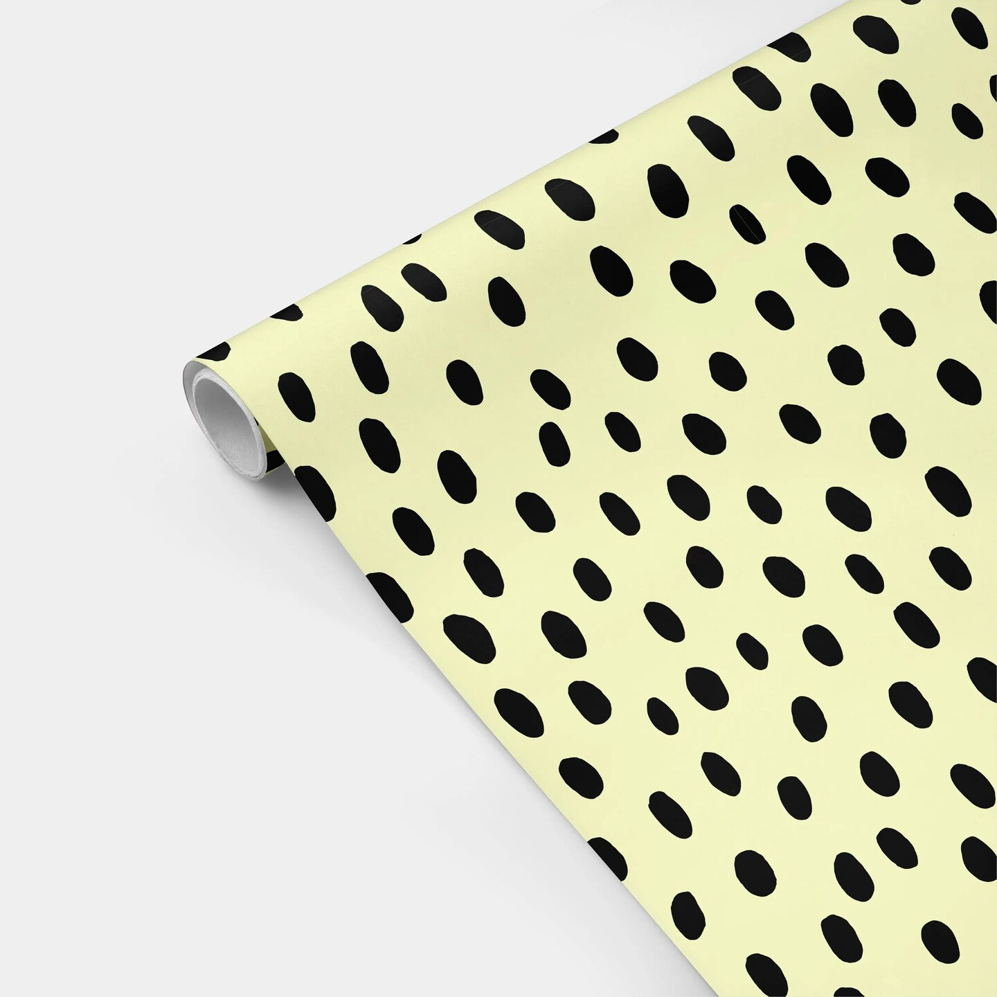 Yellow and Black Hand-drawn Polka Dots