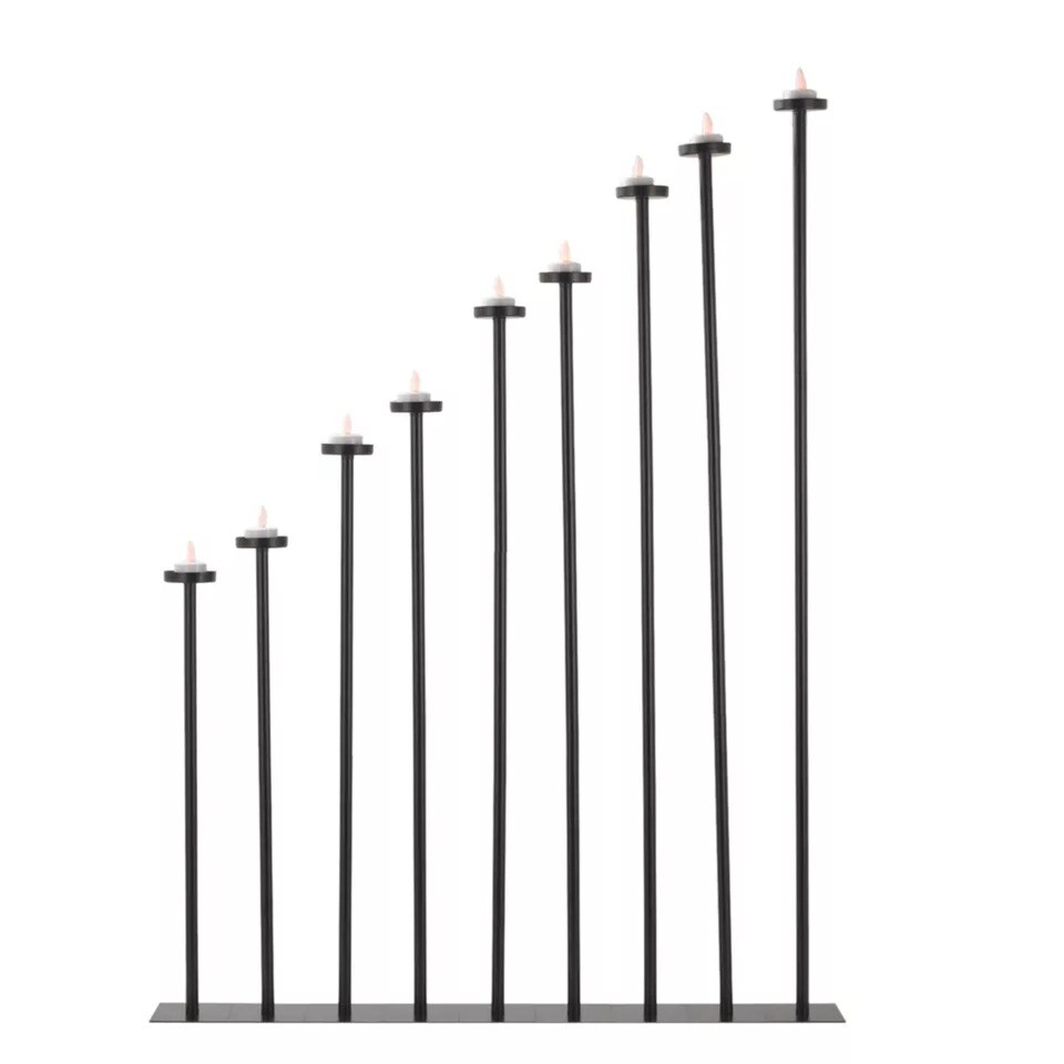 9Pcs Tall Candle Holder Black Floor Standing Candlestic Decorative Candelabra