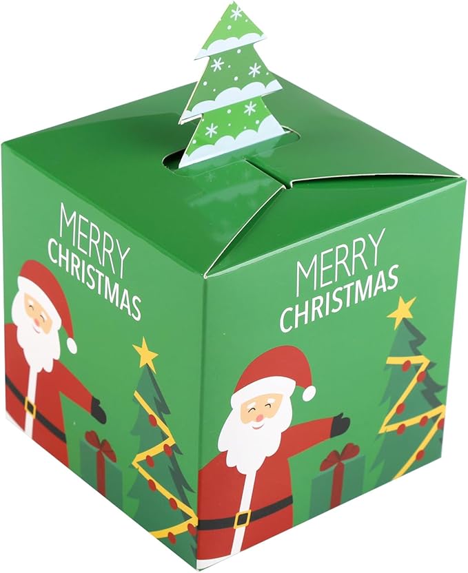 20 Pack 4x4x4 Inches Decorative Christmas Gift Boxes Party Rustic Woodland Christmas Theme Nested Set