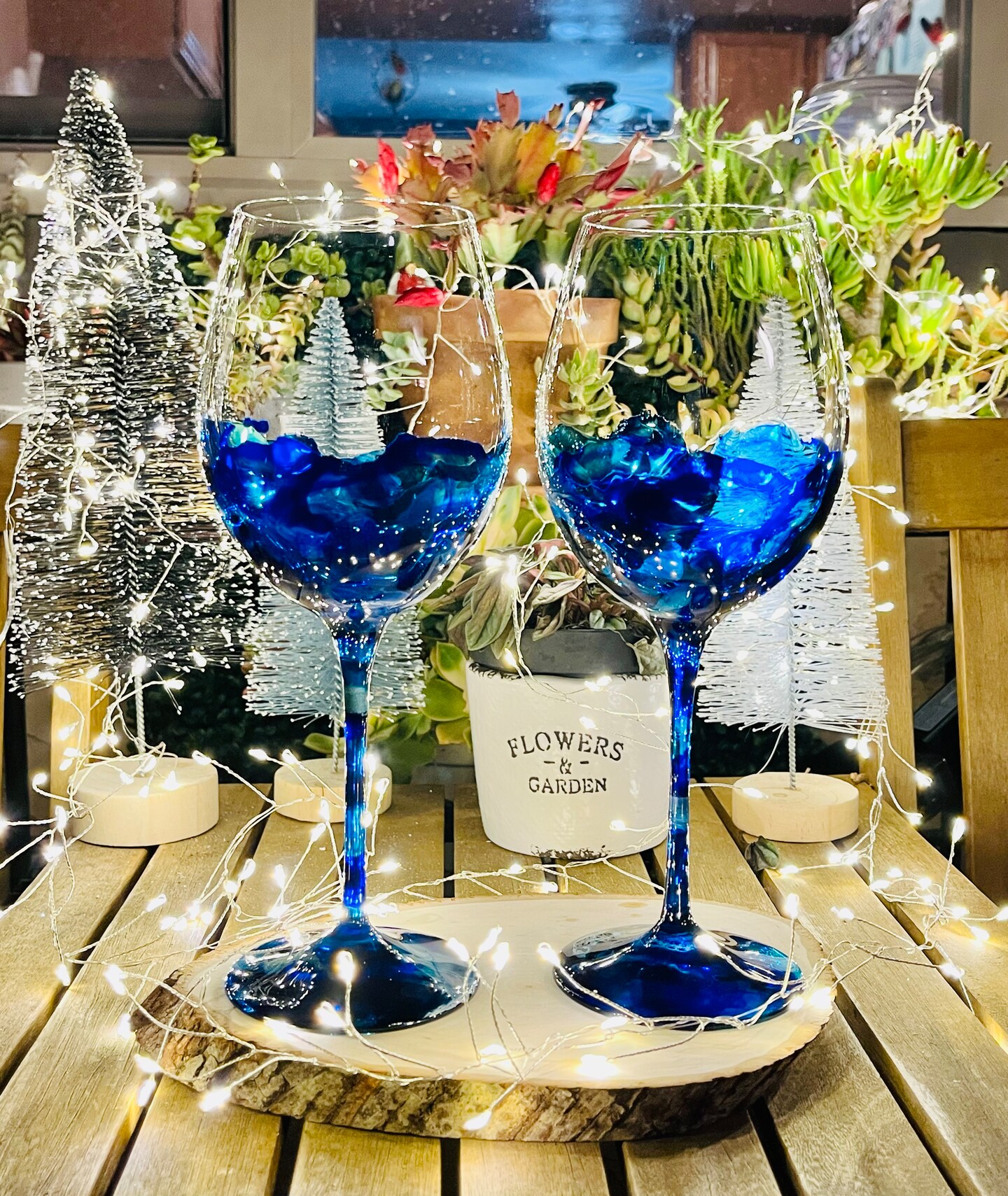Handcrafted Blue and Silver Wine Goblets  Elegant Glassware, Food-Safe  Finish | MakerPlace by Michaels