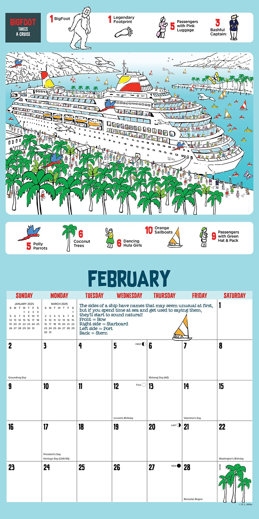 Bigfoot Seek &#x26; Find 2025 Wall Calendar