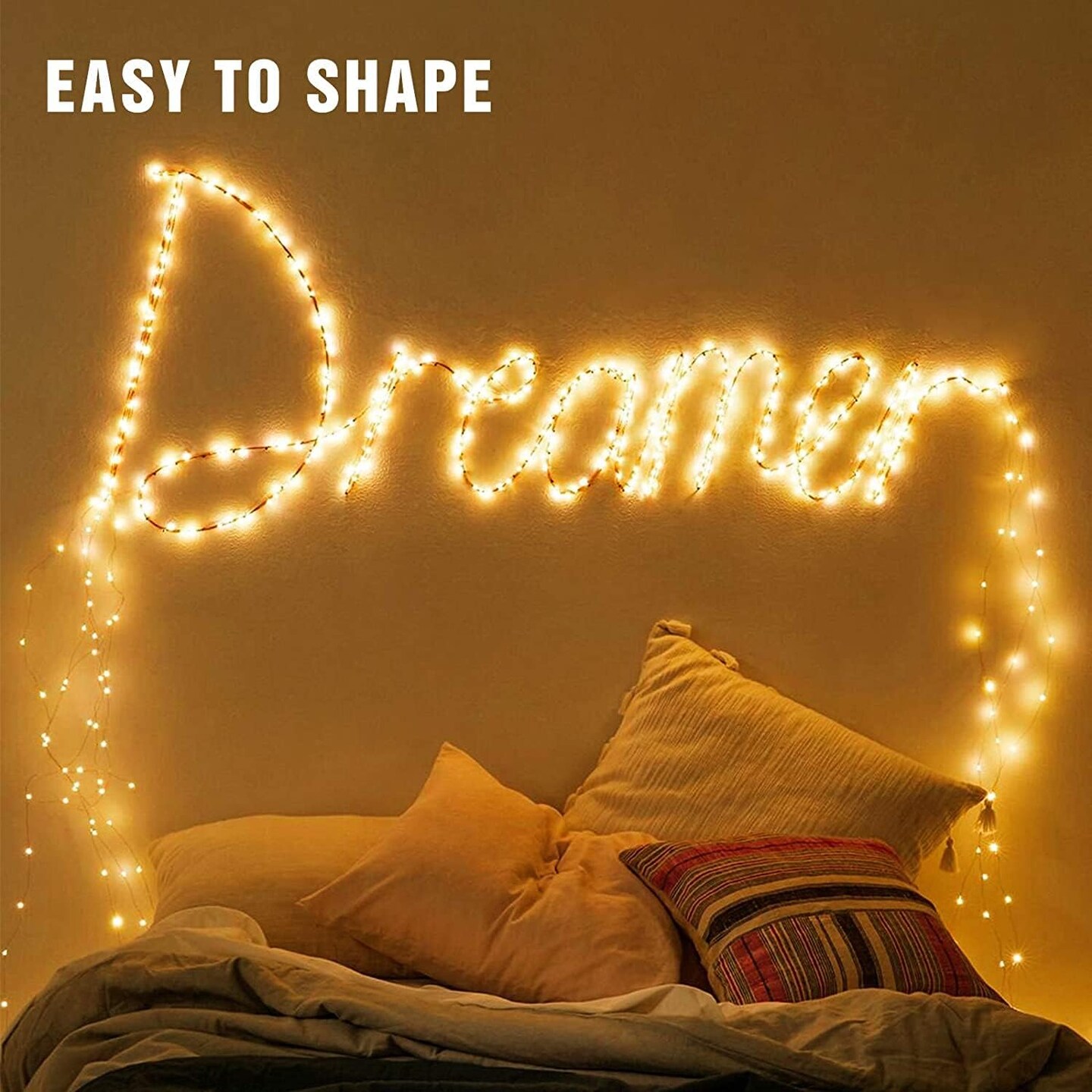 66 ft 200 LED USB Fairy Lights Plug in, Twinkle String Lights with Remote and 8 Modes &#x26; Timer Copper Wire Mini Starry Lights for DIY Christmas Wedding Party Bedroom Wall Decorations, Warm White