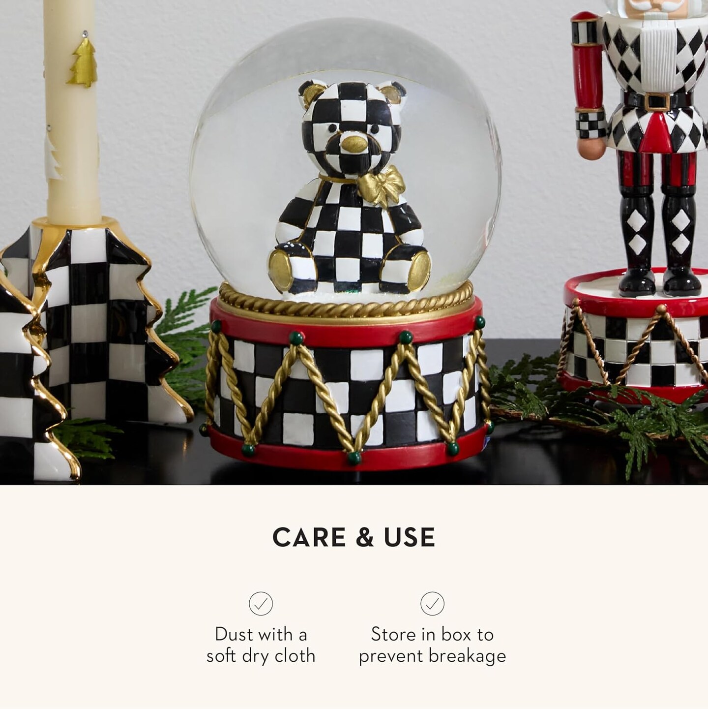 Christmas Snow Globe and Music Box, Unique Musical Snow Globe Christmas Decoration, Courtly Bear