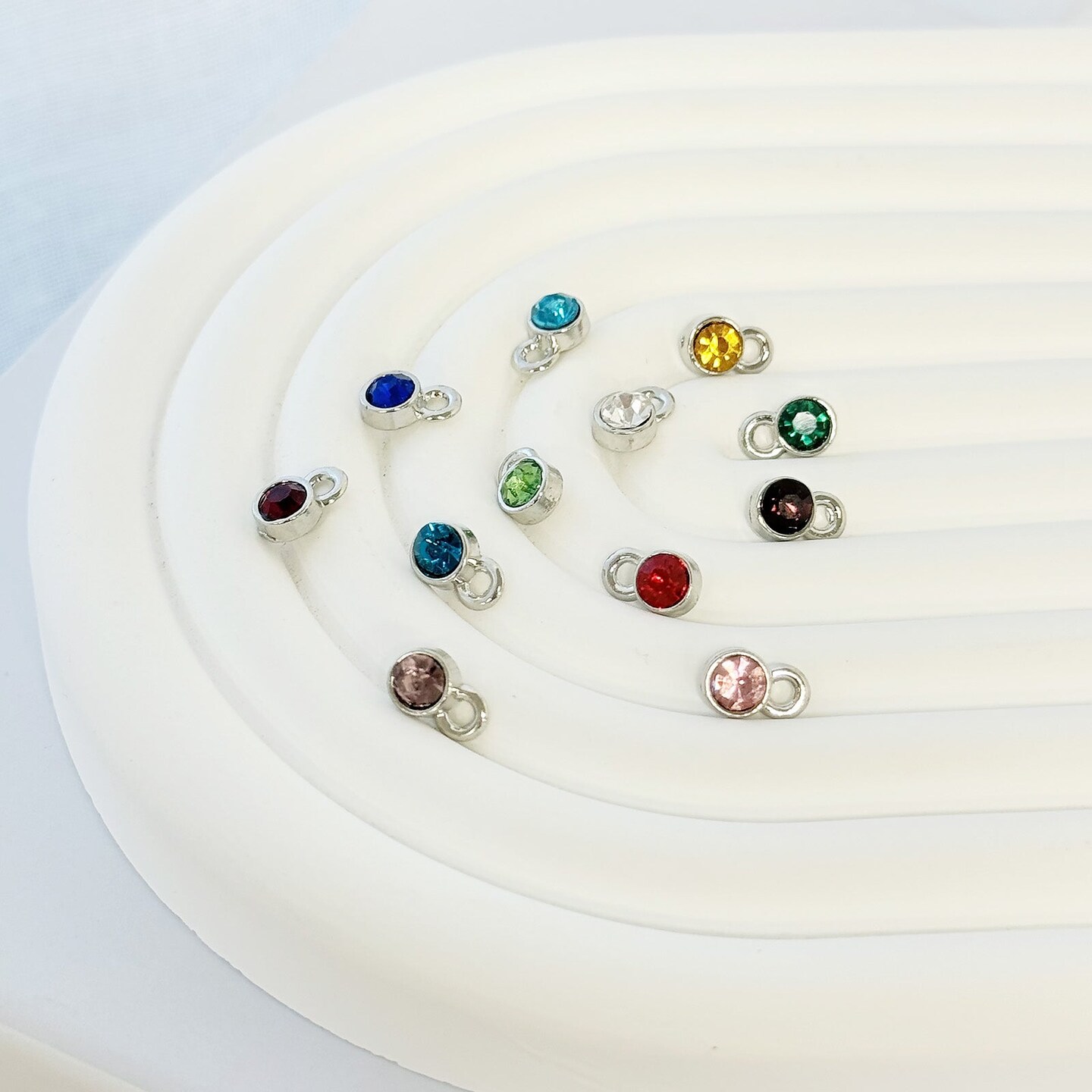Wrapables Birthstone Charms for Jewelry Making, Crystal Pendants for DIY Bracelet, Earrings, Necklace (Set of 24)