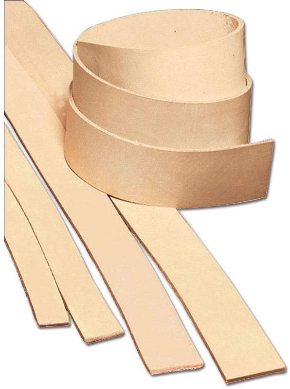 European Leather Works 8-9 oz. (3.2-3.6mm) Heavyweight Natural Vegetable Tanned Cowhide Leather Strip 1-1/2&#x22; (38 mm) x 50&#x22; (1.3 m)