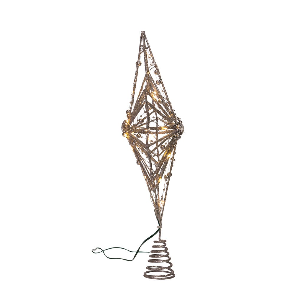Kurt Adler 15.5-Inch 30-Light Fairy Light Silver Star Tree Topper