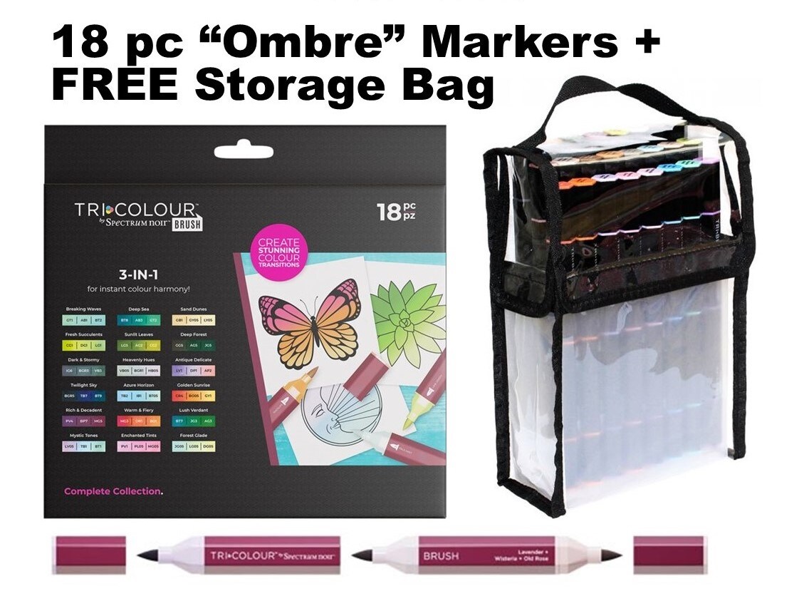 Ombre Brush Alcohol Marker Set Spectrum Noir + Bag