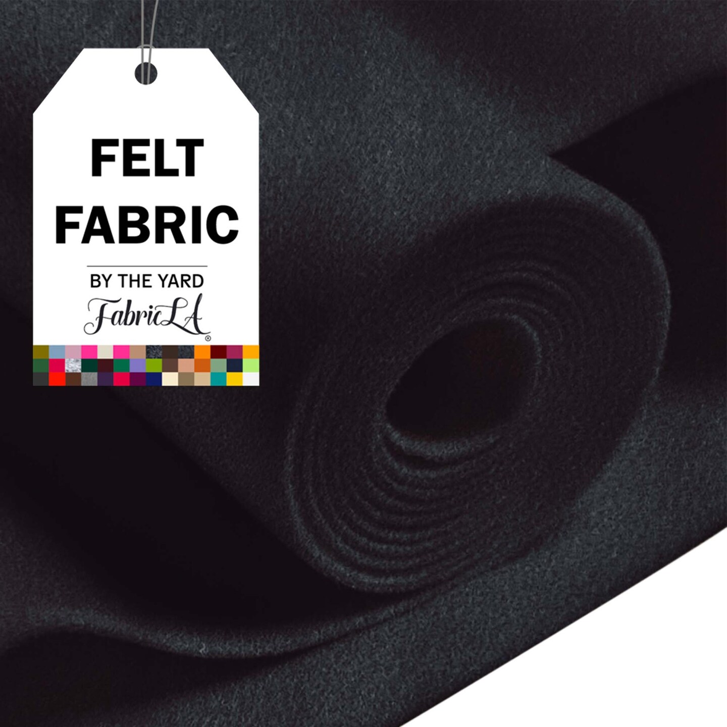 FabricLA Craft Felt Fabric - 72" Inch Wide & 1.6mm Thick Non-Stiff Felt Fabric by The Yard - Use This Soft Felt Roll for Crafts - Felt Material Pack - Dark Grey Felt, 1 Yard