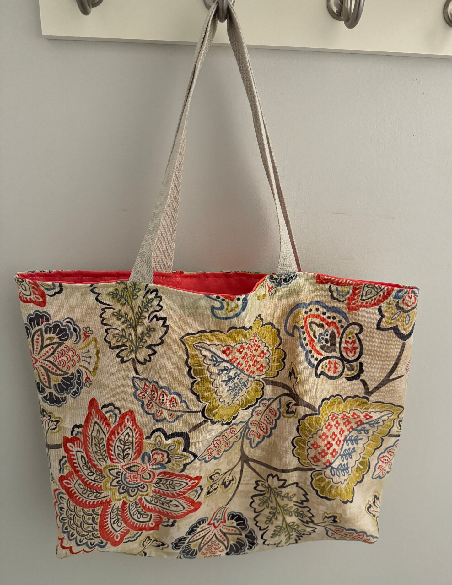 Lined Floral Tote Bag Grocery Bag Woman’s Bag, Beach Bag