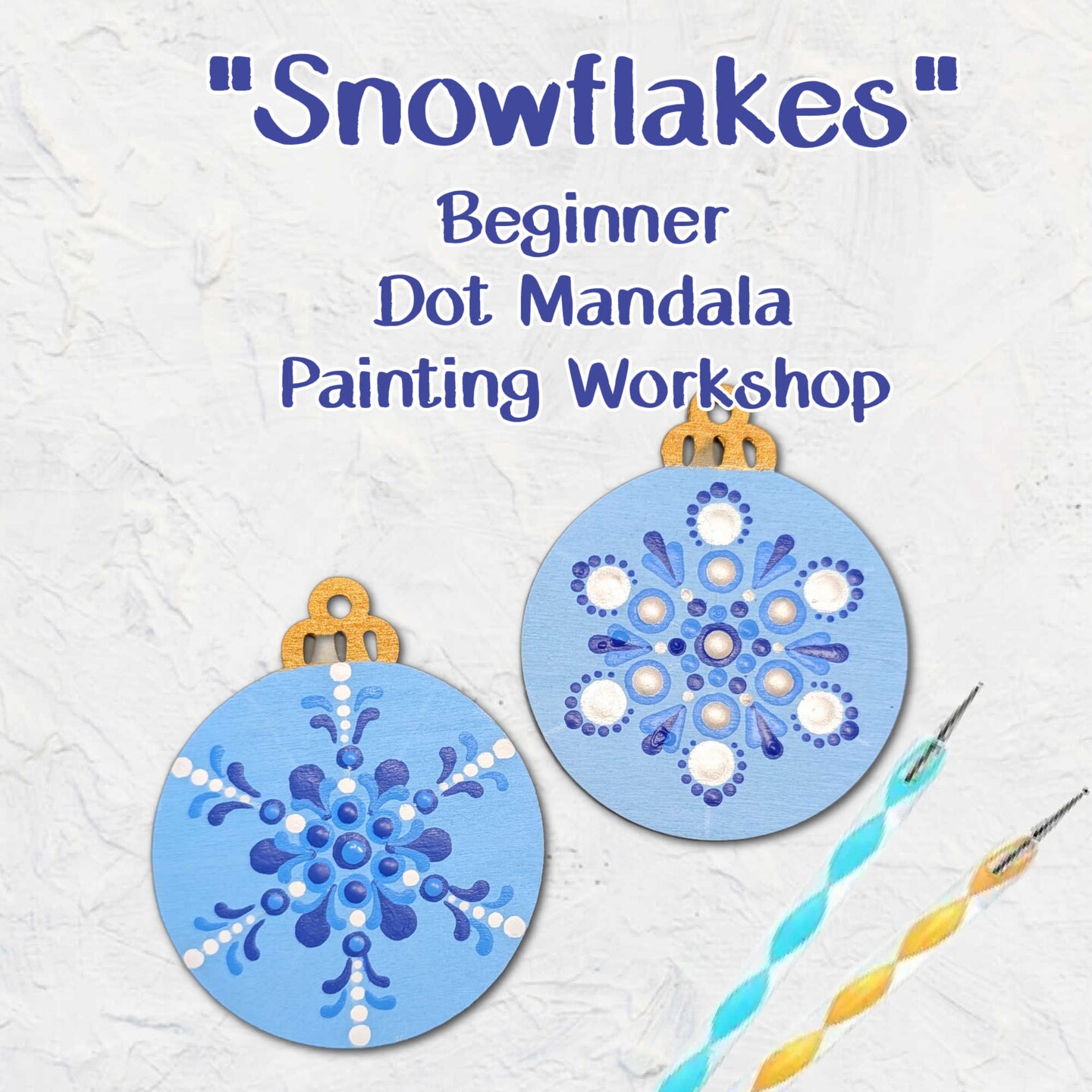 "Snowflakes" - Dot Mandala Painting for Beginners