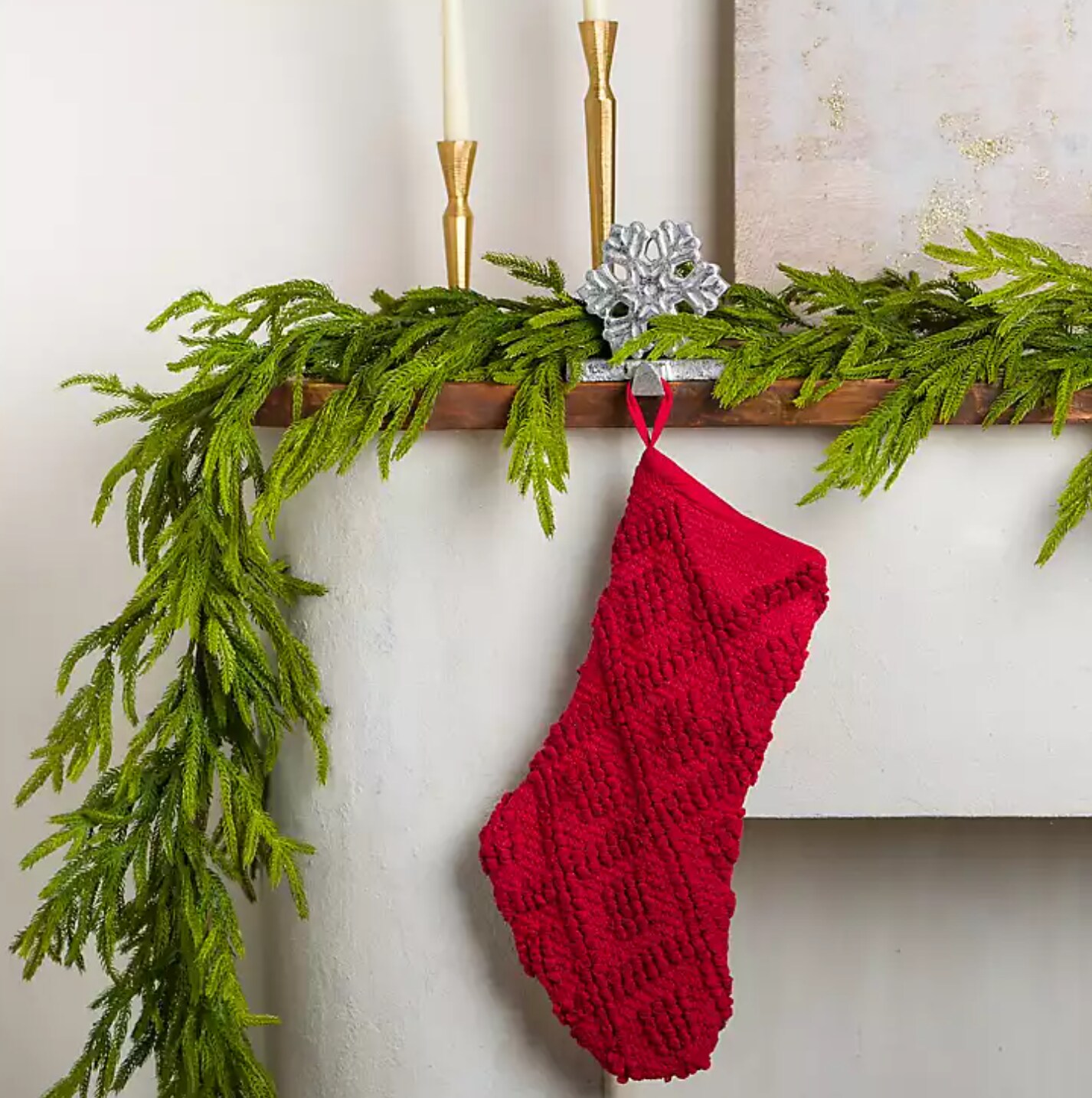 96-Inch Real Touch Norfolk Pine Garland – Elegant Greenery for Holiday Decor