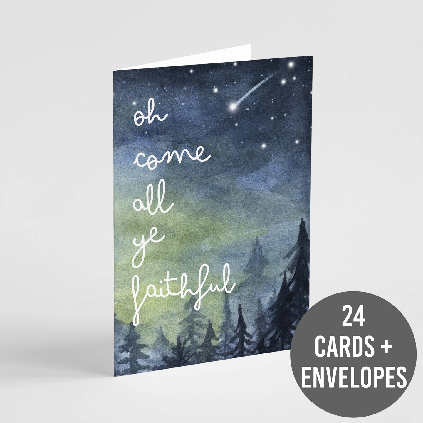Religious Christmas Carol Cards - 24-Pack Spiritual Holiday Greeting Cards with 6 Inspiring Designs Featuring Beloved Hymns, Blank Inside for Personal Messages - Beautiful Faith-Based Stationery Set for Sharing Holiday Wishes
