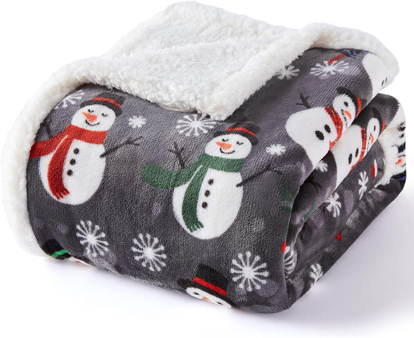 Christmas Throw Blanket, Fuzzy Fluffy Soft Cozy Blanket, Fleece Flannel Plush Microfiber Blanket for Couch Bed Sofa (50&#x22; X 60&#x22;, Snowman)