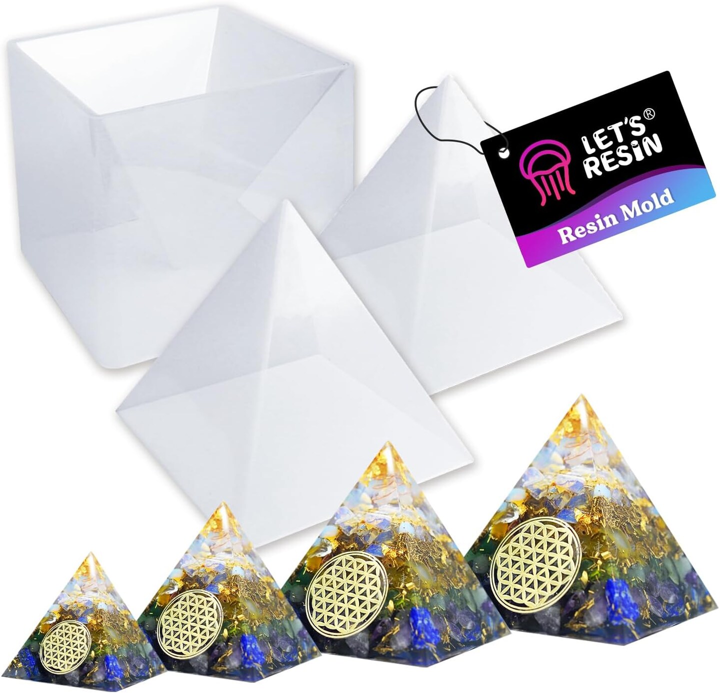 LET'S RESIN Pyramid Molds for Resin,Large Silicone Pyramid Molds,Silicone Resin Molds for DIY Pyramid, Jewelry,Great for Paperweight, Home Decoration(Height:15cm/5.9inch)