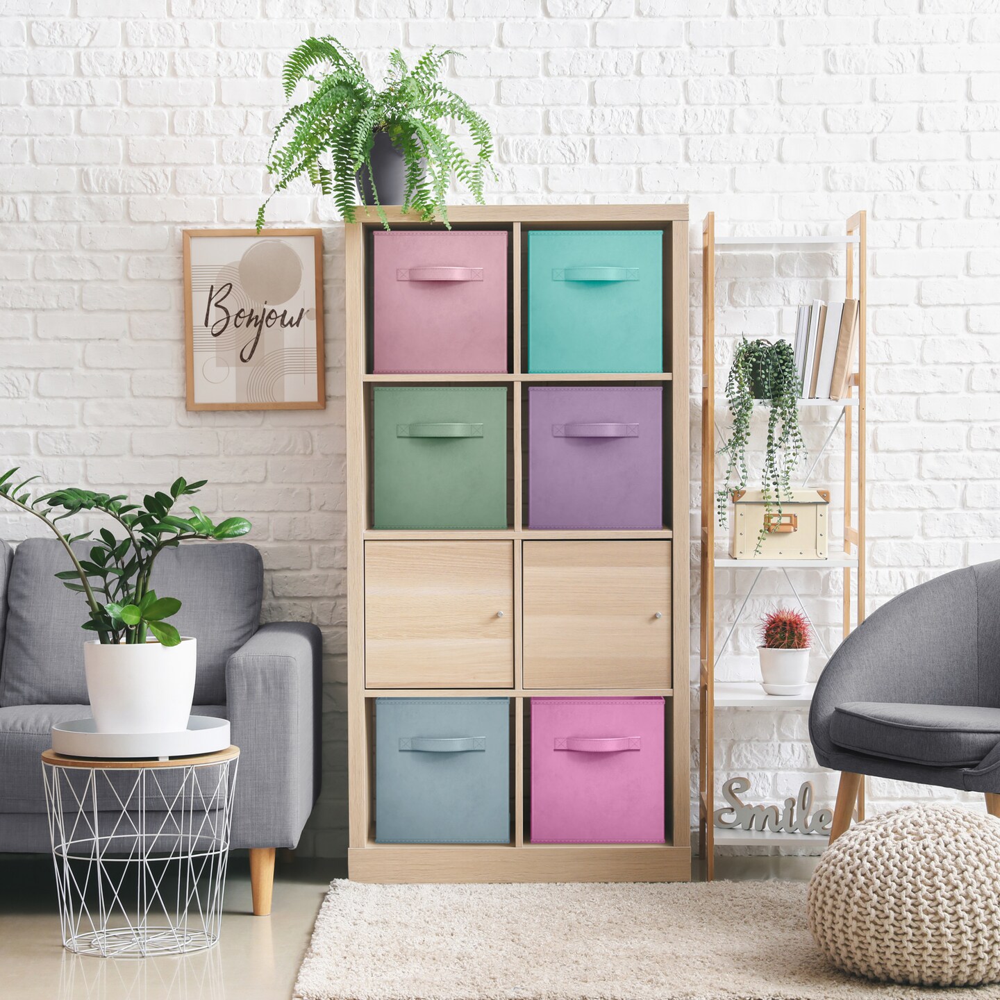 Sorbus 12 Pack Storage Bins - 11" Sturdy Collapsible Fabric Storage Cubes with Handle