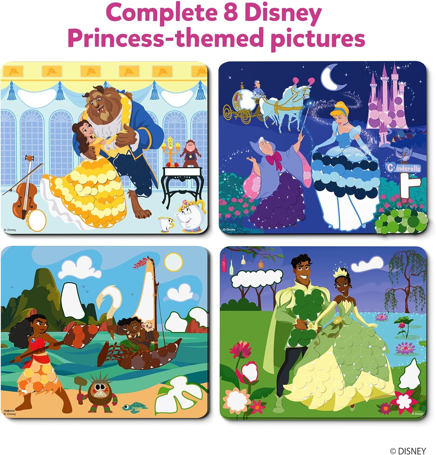 Art Activity - Dot It Disney Princess, No Mess Sticker Art for Kids, Stocking Stuffers, DIY Activity, Scrapbooking, Christmas Gifts for Girls &#x26; Boys Ages 3, 4, 5, 6, 7