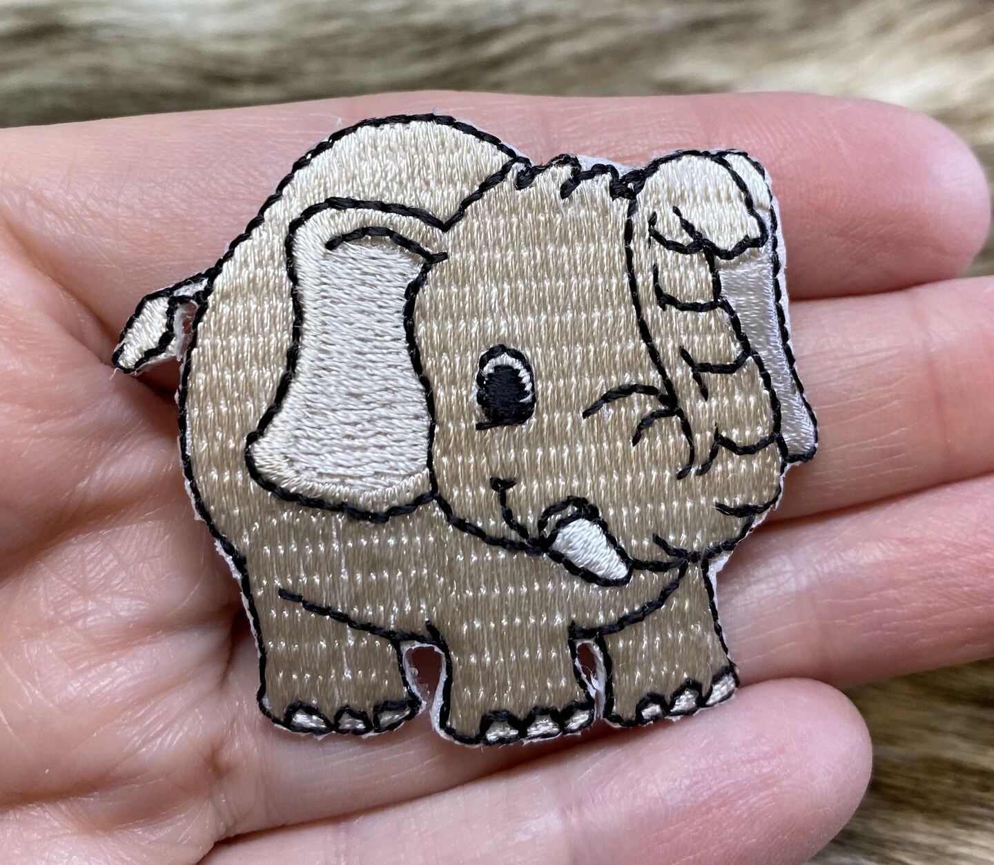 Elephant, Safari Animals, Embroidered, Iron on Patch