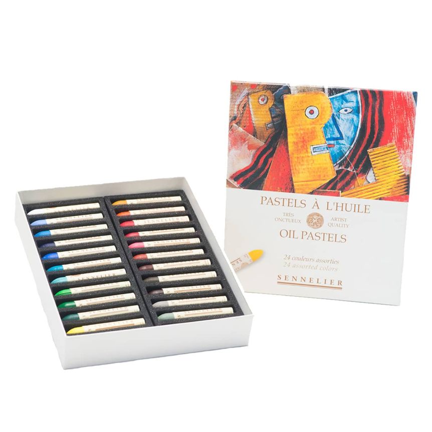 Sennelier Oil Pastels Cardboard Box Set of 24 Standard - Assorted Colors