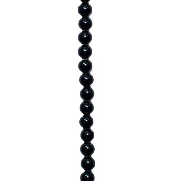 Blackstone 4mm Round Beads 8&#x22; Strand