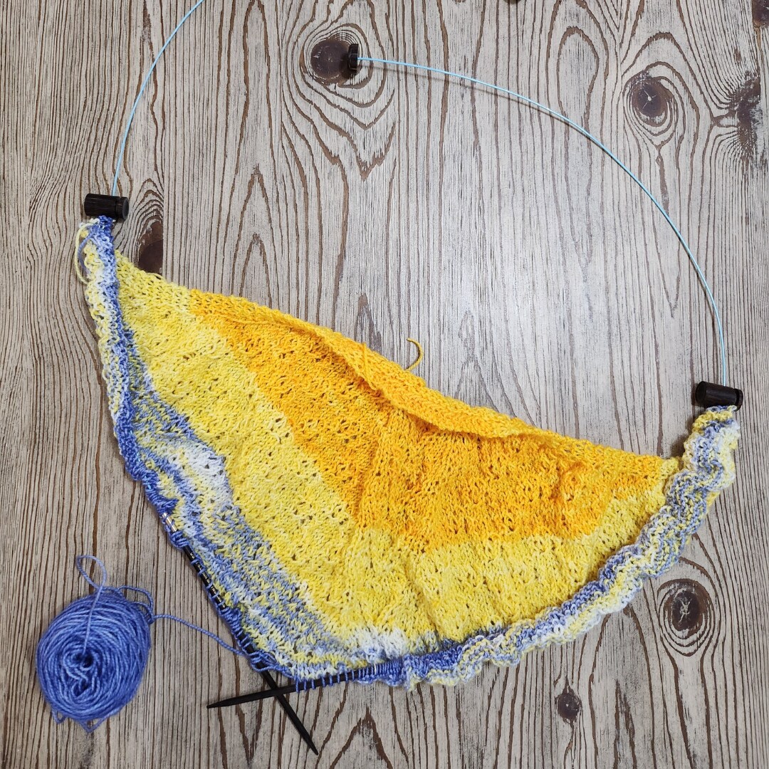 My Two Ladies | Blue Silk | Shawl Set | Adjustable Knitting Needles | 4 Sizes | US4, US5, US6, US7 | w/custom case