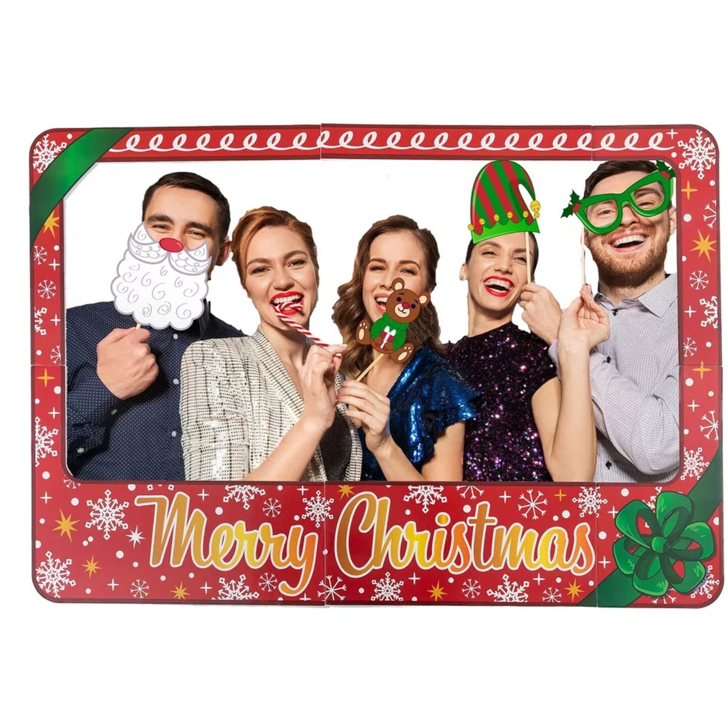 Kitcheniva Christmas Party Photobooth 1 Big Frame And 12 Pcs Props