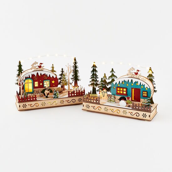 Bavarian Christmas Village - Wooden Holiday Trailer Scene