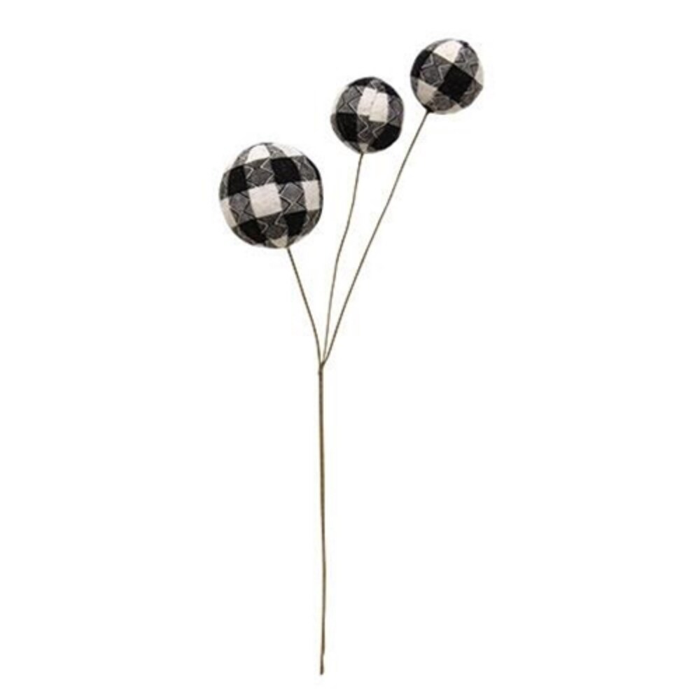 Black &#x26; White Plaid Ball Pick 14&#x22;