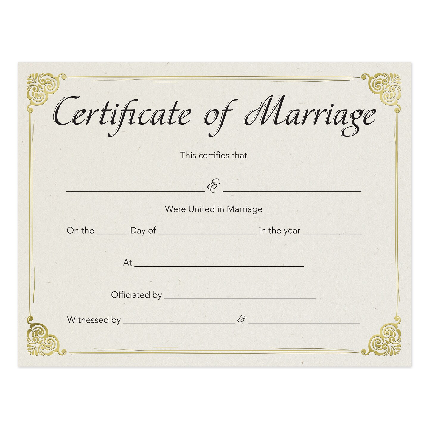 Great Papers! Marriage Certificate with Gold Foil, for Weddings, Ceremony, and Proposals 24 Pack