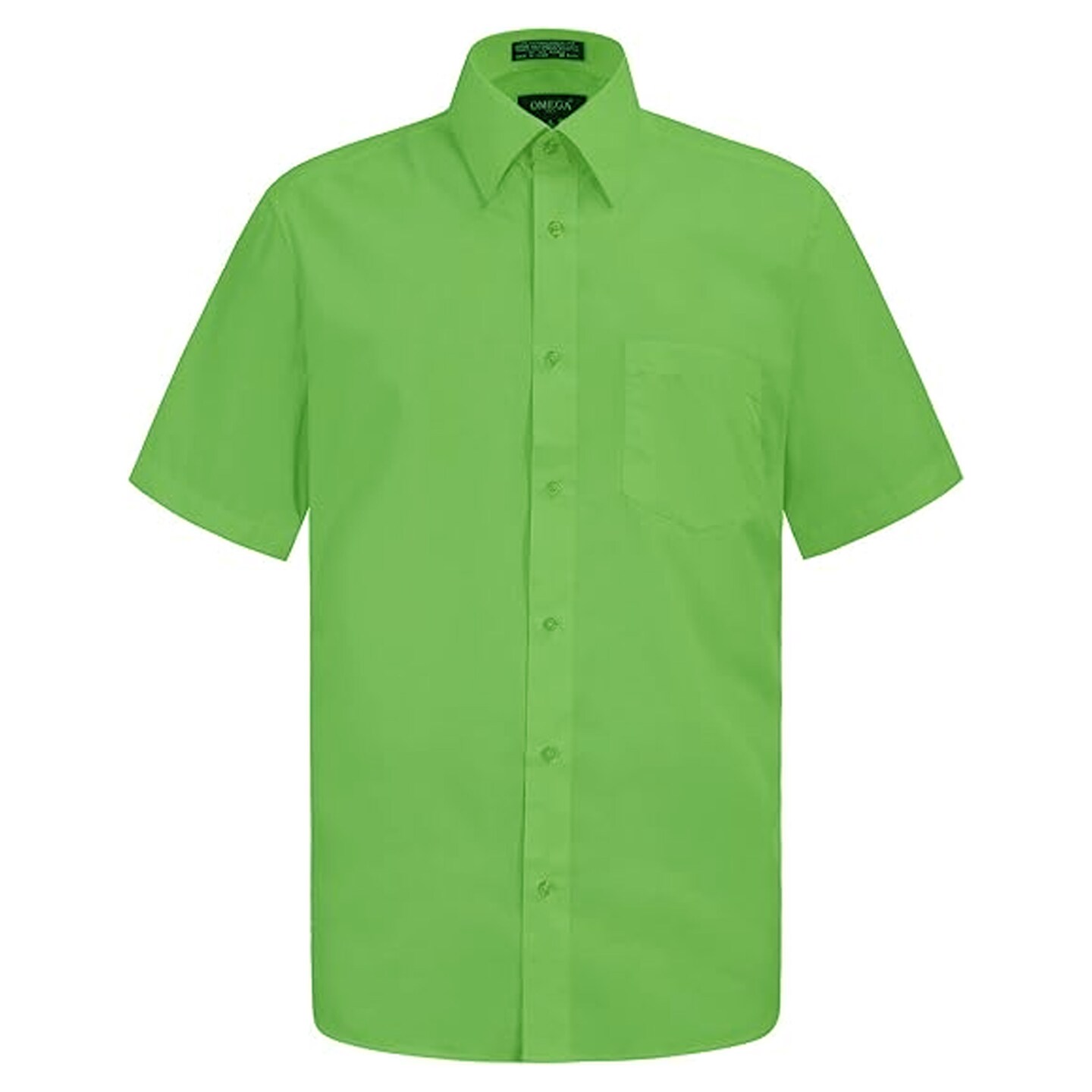 apple green mens dress shirt Men's Basic Solid Color Button Up Dress Shirt (Apple Green) Apple Green / 5X-Large/21-21.5 Neck/36-37 Sleeve main image 0