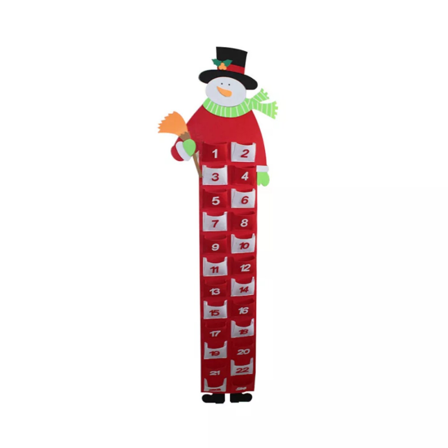 Kitcheniva Christmas Snowman Hanging Advent Calendars Countdown With Pocket Decor
